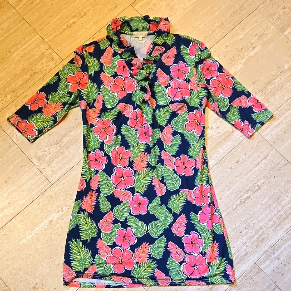 Simply Southern Tropical Floral Print Shift Dress/Cover-Up